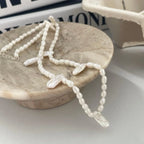 Dainty Lace Irregular Pearl Necklace - Sterling Silver Freshwater Petal Pearl Choker - Irregular Beauty Pearl