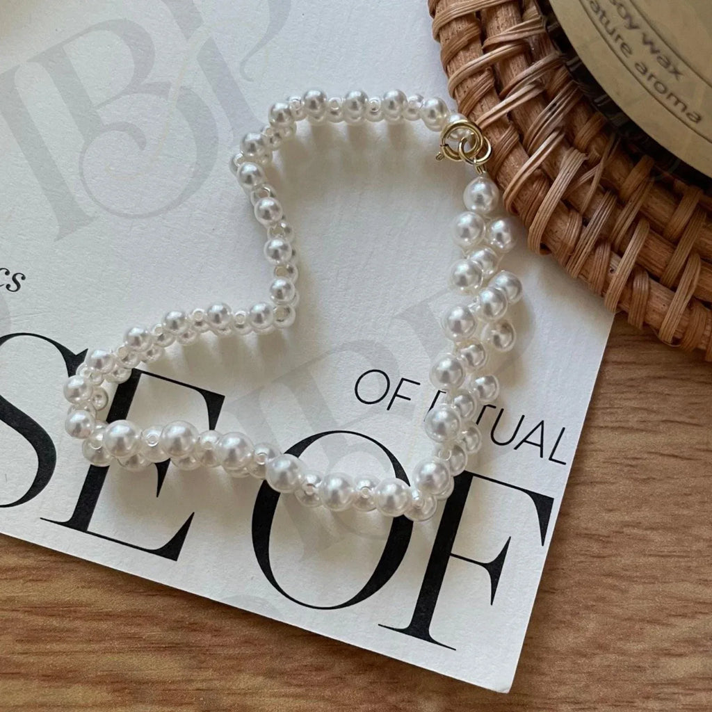 14k Gold Filled Pearl Bracelet - Woven Bridal Jewelry - Irregular Beauty Pearl