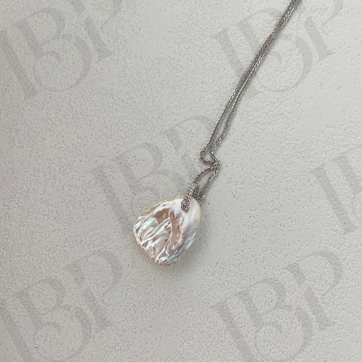 Keshi Pearl Pendant Necklace - Sterling Silver - Irregular Beauty Pearl