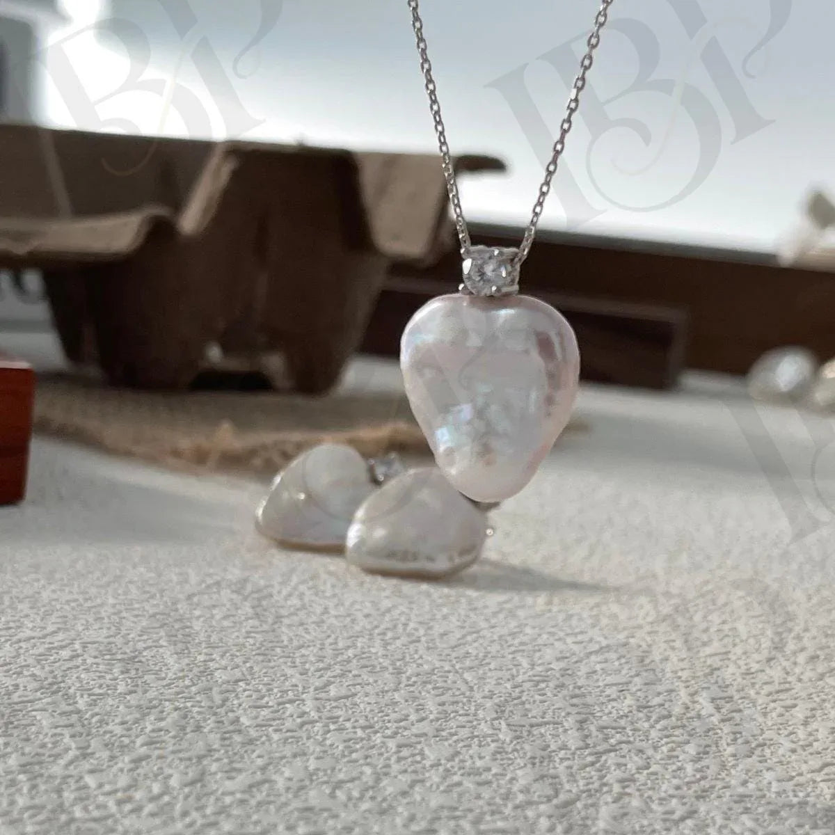 Heart Baroque Pearl Necklace - Sterling Silver - Irregular Beauty Pearl