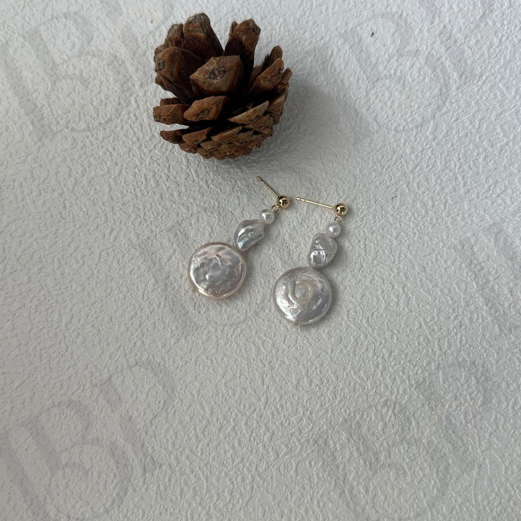 14k Gold Filled Pearl Drop Earrings - Irregular Beauty Pearl