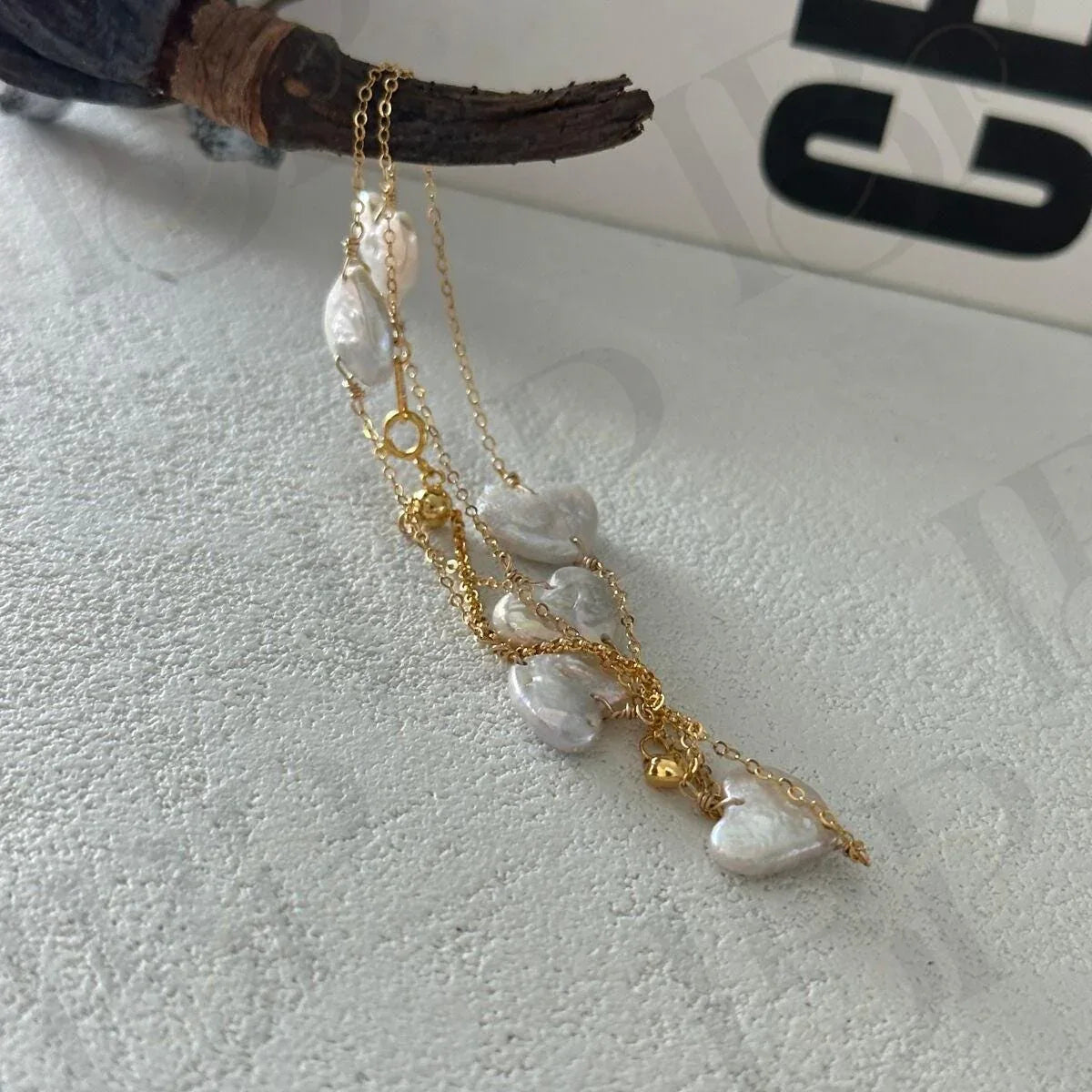 Heart Pearl Beaded Necklace - Irregular Beauty Pearl