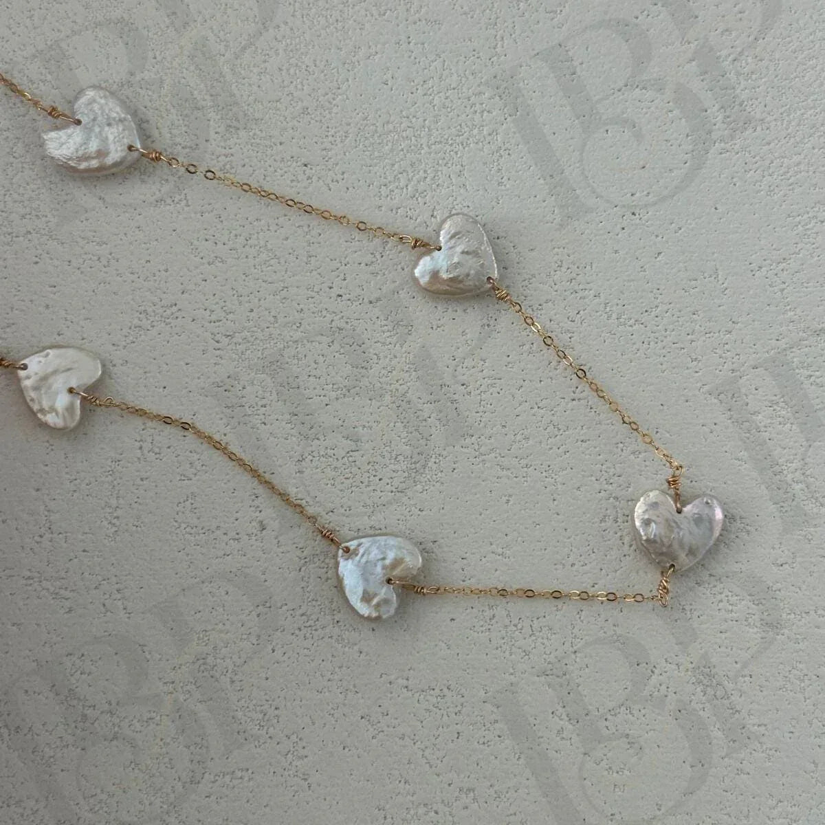 Heart Pearl Beaded Necklace - Irregular Beauty Pearl