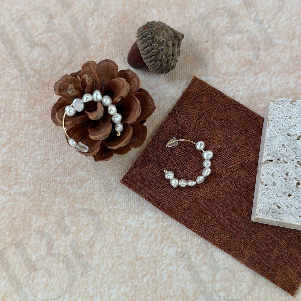 Interlocking Circle Earrings - Irregular Beauty Pearl