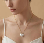 Large Heart Baroque Pearl Necklace – 18k Gold Plated Sterling Silver - Irregular Beauty Pearl