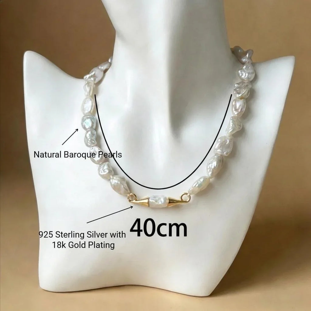 Winged Baroque Pearl Necklace - Irregular Beauty Pearl