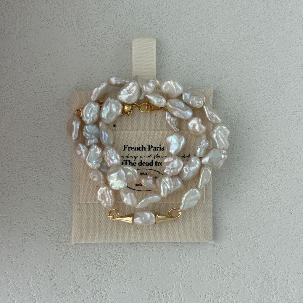 Winged Baroque Pearl Necklace - Irregular Beauty Pearl