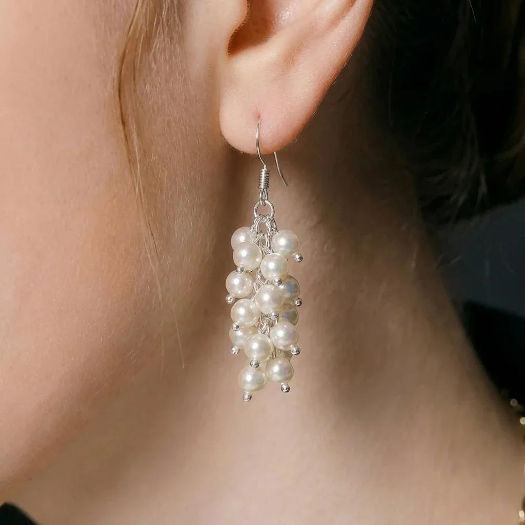 Grape Cluster Pearl Earrings - Irregular Beauty Pearl