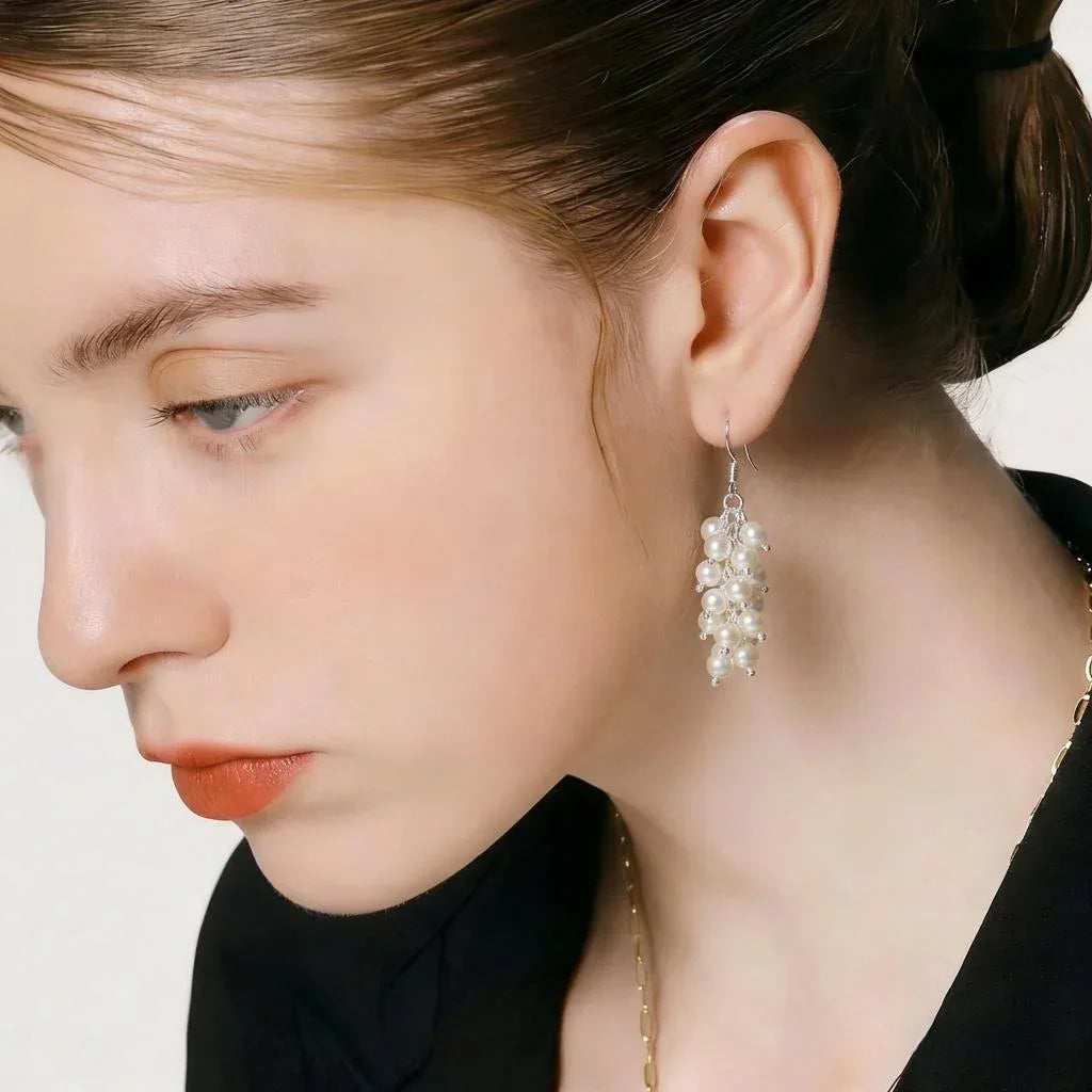 Grape Cluster Pearl Earrings - Irregular Beauty Pearl