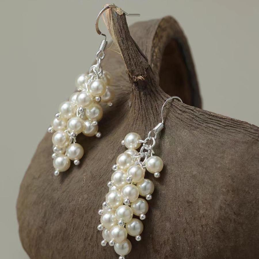 Grape Cluster Pearl Earrings - Irregular Beauty Pearl