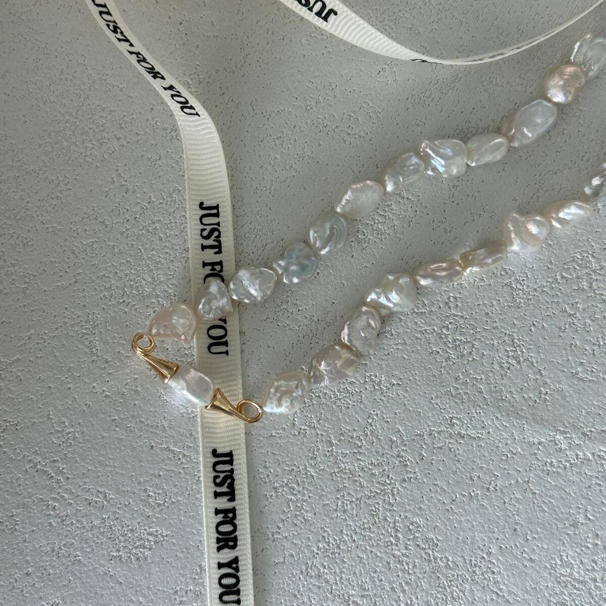 Winged Baroque Pearl Necklace - Irregular Beauty Pearl