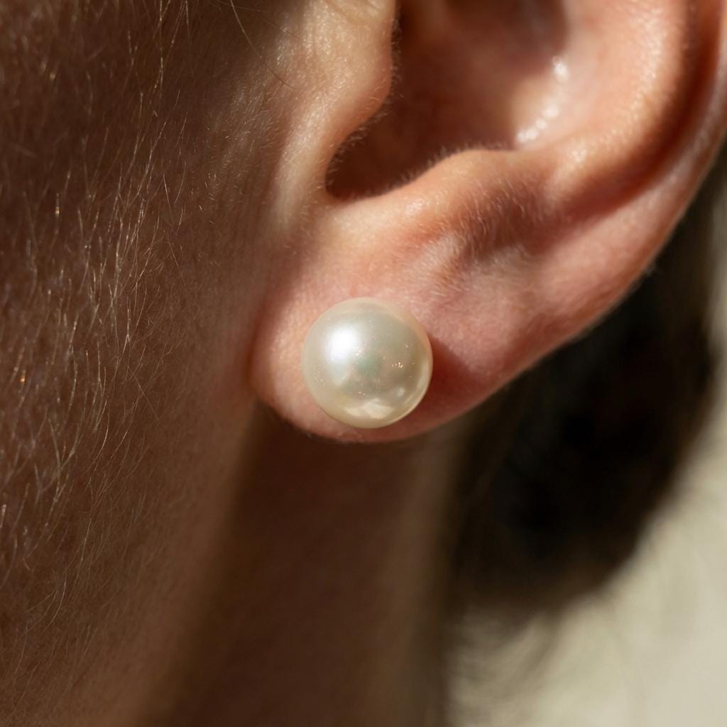 Sterling Silver Pearl Stud Earrings