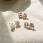 Sterling Silver Petal Pearl Earrings