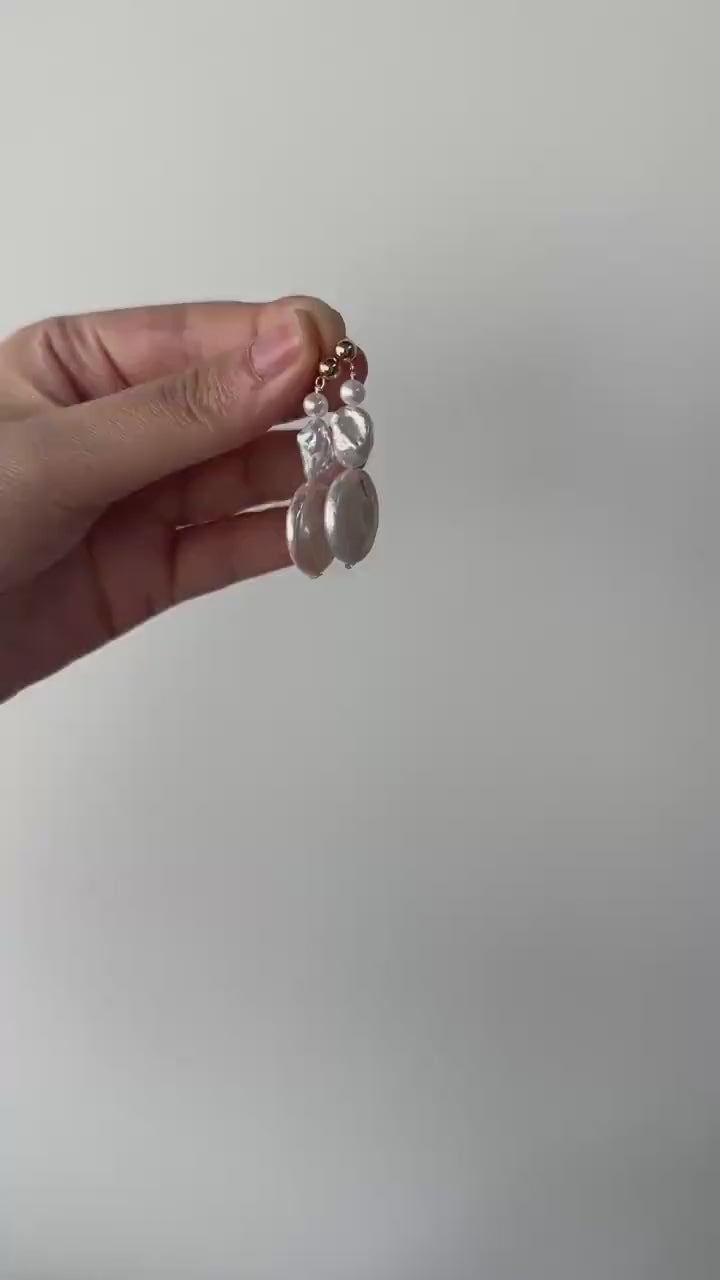 14k Gold Filled Pearl Drop Earrings