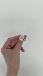 Baroque Pearl Open Ring - 18k Gold Vermeil Toi et Moi Design