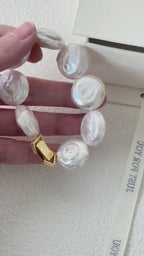 Coin Pearl Bracelet - 18k Gold Vermeil Clasp