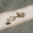 Sterling Silver Petal Pearl Earrings